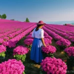 Home 18 불가리아 농업 주요 작물 - **Prompt:** A breathtaking panoramic view of the Bulgarian Rose Valley during early morning, where v...
