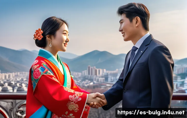 불가리아와 한국 역사적 교류 - **Prompt 1: Cultural Bridge and Diplomatic Reconnection**
    "A vibrant, richly detailed illustrati...